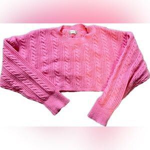 Pink cropped knitted sweater